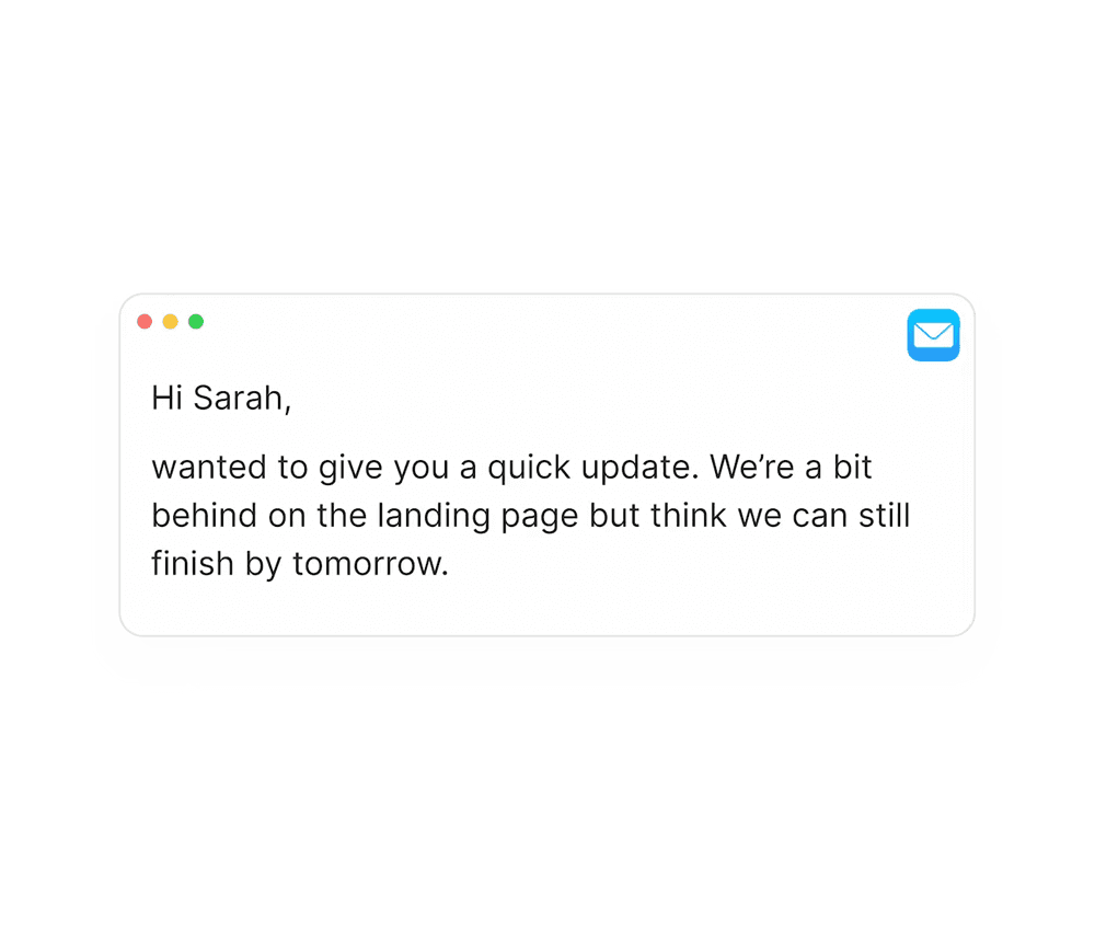 TypeBoost improving selected text inside a macOS email app